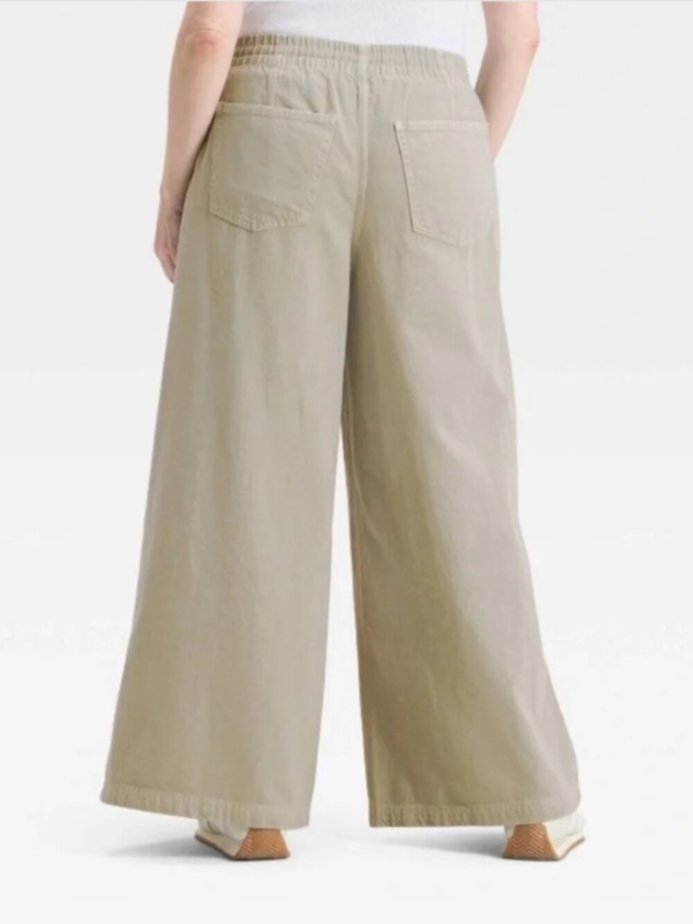 Universal Thread Khaki Green High Rise Drawstring Wide Leg Jeans 541LZ4 - Picture 2 of 3